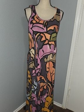 Soft Surroundings Jolyn Multicolor Abstract Floral Maxi Dress